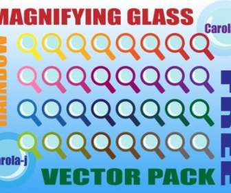 Rainbow Magnifying Glass Vector Pack