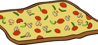 Image Clipart Rectangulaire Veggie Pizza