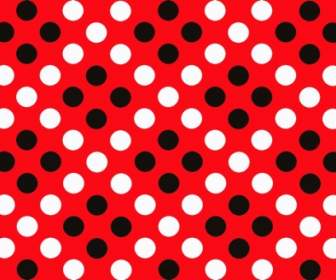 빨간 앰프 블랙 폴카 도트 패턴