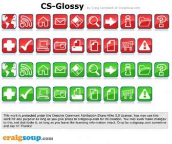 Red And Green Craigsoup Glossy Icons