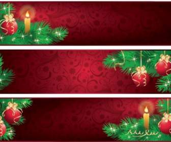 Red Christmas Banner Vector