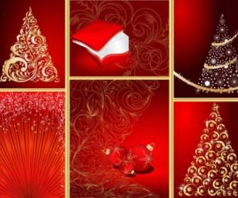 Rojo Navidad Elementos Gráficos Vectoriales