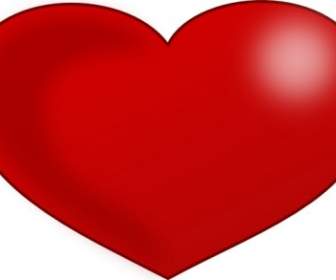 Red Glossy Valentine Heart Clip Art
