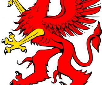 Red Griffin Clip Art