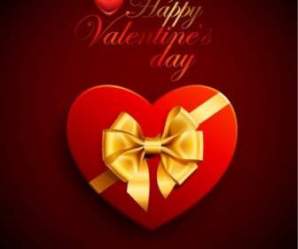 Merah Hati Kotak Dengan Pita Untuk Valentine S Day