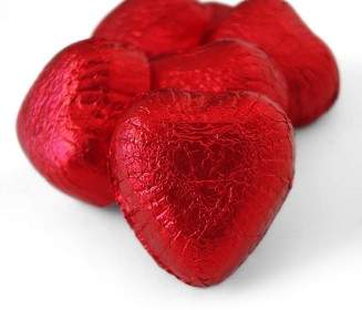 红色 Heartshaped 巧克力股票照片