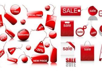Red Icon Vector Sales Discount