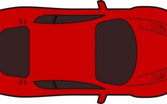 紅色賽車汽車頂視圖