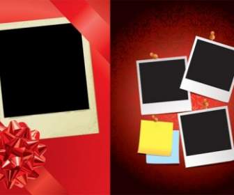 Red Ribbon And The Polaroid Photo Vector