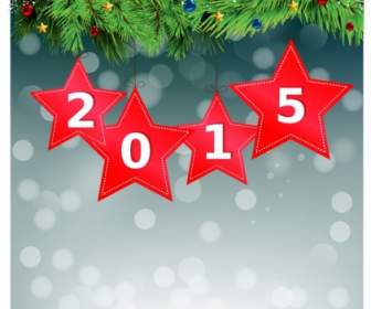 Fondo Rojo Estrellas Feliz Año Nuevo