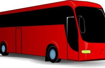 Czerwony Podróż Autobusem Clipart