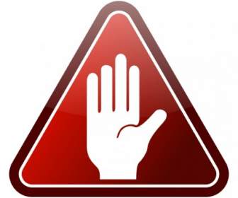 Red Triangle Hand Icon