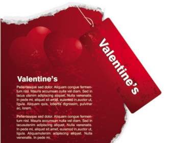 赤いバレンタインの日カード タグ ベクトル