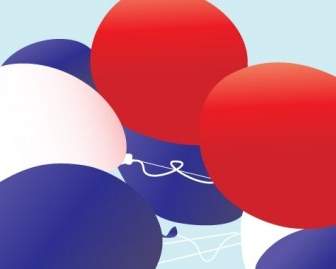 Red White And Blue Patriotic Balloons Vector