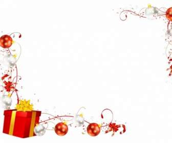 Rosso Bianco Natale Presente Caramella Canna Bauble Telaio Orizzontale