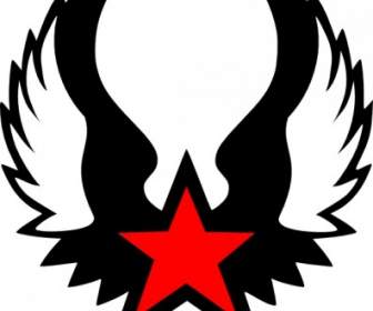 Red Winged Star Clip Art