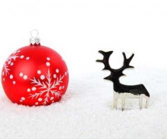 Reindeer And Christmas Ball