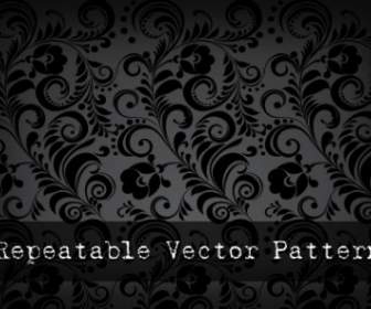 Patrón Repetible Vector Negro