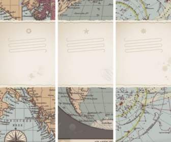 レトロな古典的な地図のバナーのベクトル