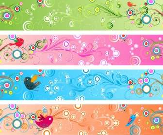 Retro Floral Banners