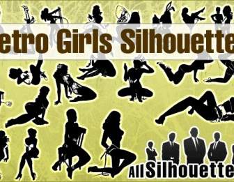 Retro Girls Silhouettes