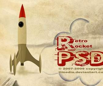 Retro Rocket-Psd-Datei