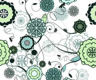 Retro Seamless Floral Background Vector Illustration