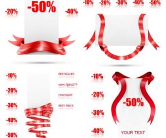 Ribbon And Percentage Vector