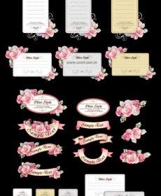 Multifunktionsleiste-Karten Mit Handbemalt Blumen Vektor Pulver