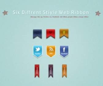 Ribbon Stickers Psd