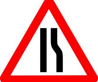 Road Narrows Sign Clip Art