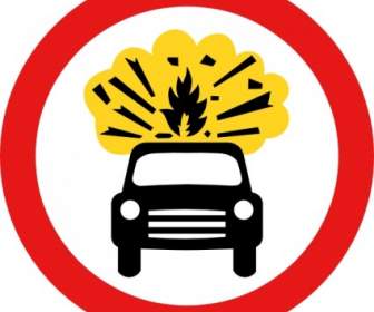 Route Signalisation Voiture Explosion Kaboom Clipart