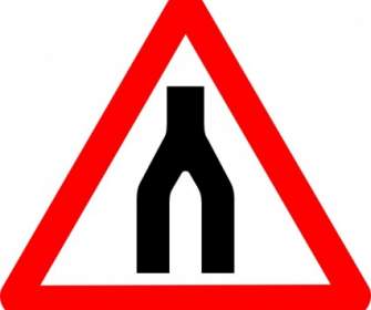 Road Signs Road Split Merge Clip Art