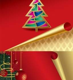 Rotolo Angolo Del Vettore Cartolina Di Natale