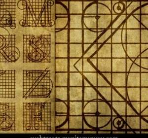 رسومات تخطيطية للحروف الرومانية