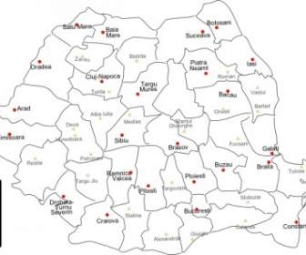 Rumuński Mapę Z Powiatów Clipart