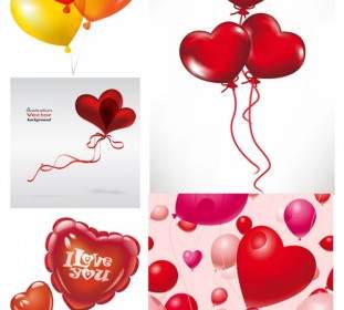 Vecteur De Ballons Heartshaped Romantique