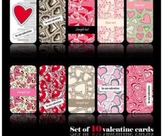 Romantic Heartshaped Pattern Card Vector