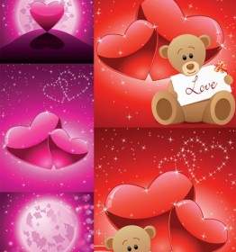 Cinta Romantis Beruang Vektor