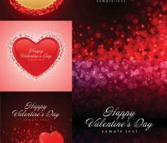 Romantic Love Cards And Background Vector
