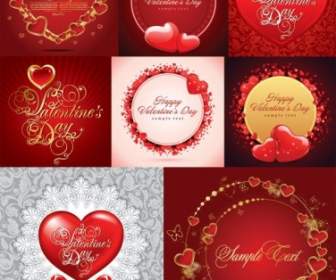 Romantic Love Cards Vector