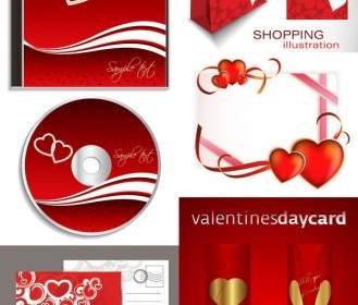 Romantic Valentine Day Elements Vector