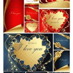 ロマンチックなバレンタインの日グリーティング カード ベクトル