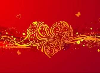 Romantisch Valentinstag Tag Herzförmiger Hintergrundmuster Vektor
