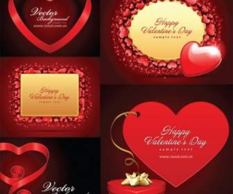 ロマンチックなバレンタインの日の愛カード ベクトル