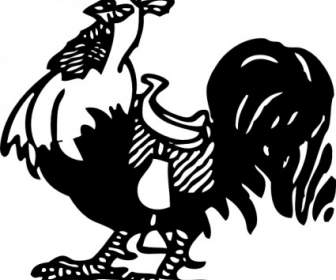 Rooster With A Saddle Clip Art