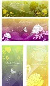 Rose Dream Vector Background Butterfly Silhouette