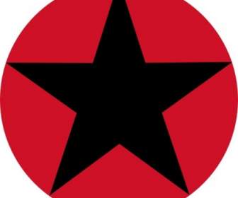 Roudel Black Star Red Circle Clip Art