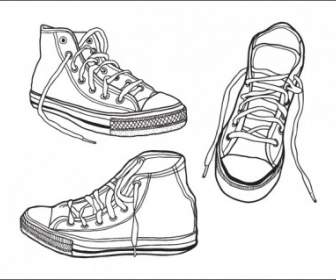 Rough Hand Drawn Illustrated Sneakers