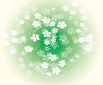 圆绿花矢量图形